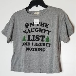 "On the Naughty List" Christmas Top